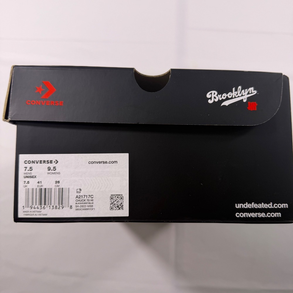 DS Converse Chuck 70 Hi Undefeated x Brooklyn Dodgers 1710 of 1947 Sz 7.5 - Picture 8 of 10